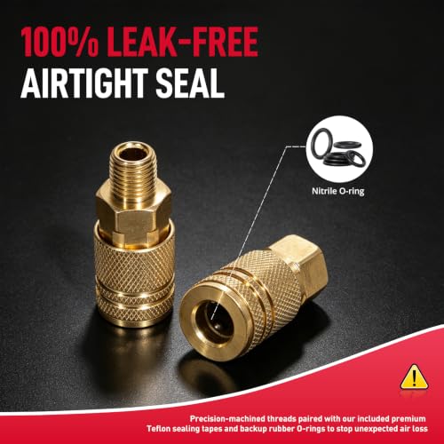 24Pcs 1/4” NPT Air Hose Fittings Coulper & Plug Air Compressor Kit