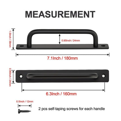 Ravinte Barn Door Handles 2 Pack Sliding Door Pulls, 6.3 in Hole Centers - size: 6.3 in Hole Centers