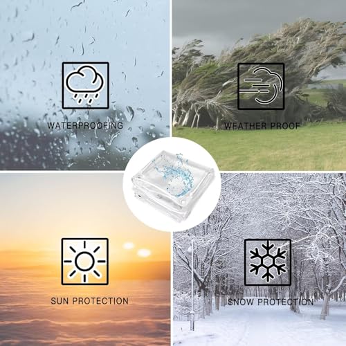 LC&QS Clear Tarps Heavy Duty PVC, 14Mil Thickened Tear Resistant Waterproof PVC Vinyl Tarp，Protects Against Water,Tear, Cold Weather Resistan，for Patio,Porch and Outdoor（7' x 10'） - size: 7' x 10'（2.1 x 3m）