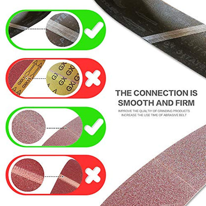 6 x 48 Inch 80 Grit Sanding Belt | Premium Aluminum Oxide Sanding Belt | Premium Sander Sandpaper - 6 Pack - size: 80 Grit