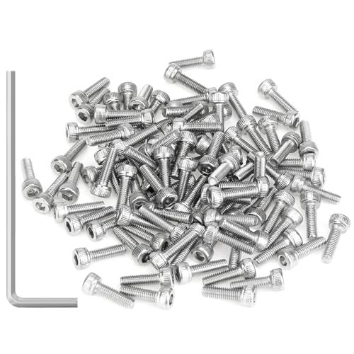 105 Pieces M3 x 10mm Socket Head Cap Screws, Thread Pitch 0.5mm, Sutemribor M3 Screws, 304 Stainless Steel, Fully Threaded, Silver - size: M3 x 10mm, style: Socket Head
