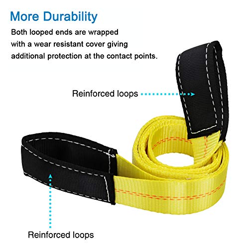 Trekassy 4 Pack 6' x 2" Lifting Sling Straps, 6ft Lifting Straps with 9,400 lbs Basket Rated Capacity, Heavy Duty Nylon Tree Saver Recovery Strap Web - size: 6ft (Pack of 2)