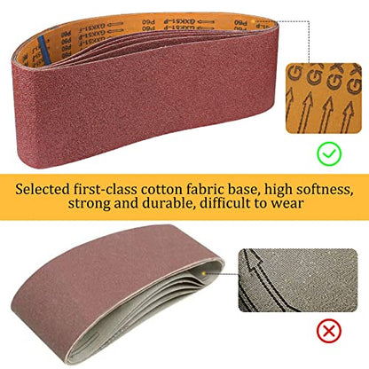 Sanding Belt 4 x 24 Inch,Belt Sander Belts 40 Grits,Best for Sanding Wood,Metal and Paint(10 Pack) - size: 40 grit
