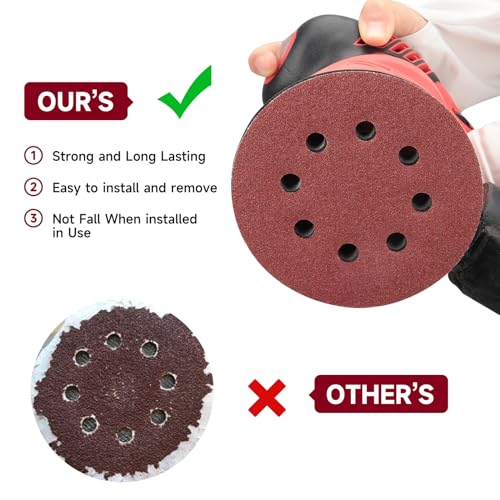 100PCS 5 Inch Sanding Discs 120 Grit Sandpaper for Orbital Sander - style: Aluminum oxide