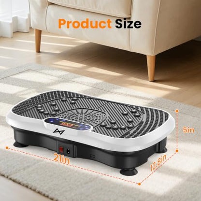 AXV Vibration Plate Exercise Machine Fitness Platform Body Vibrating Board - color: SLIM.WHITE