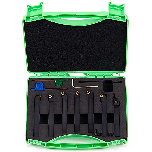 Indexable Lathe Turning Tool-1/2" Shank 7 Pcs Carbide Turning Tool Set