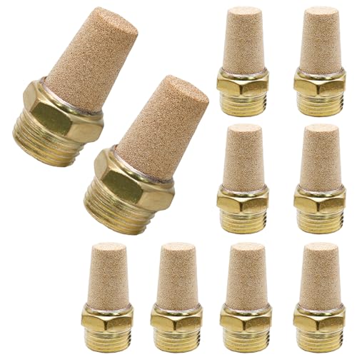Zorfeter Pneumatic Brass Exhaust Muffler Filter, 1/8" NPT, 10pcs - size: 1/8"Male