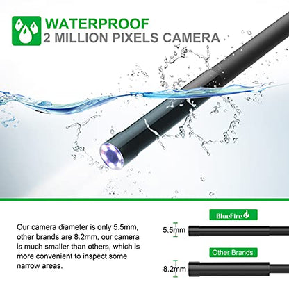BlueFire 1080P Wireless Endoscope Camera, 5.5mm HD Borescope - size: 11.5FT