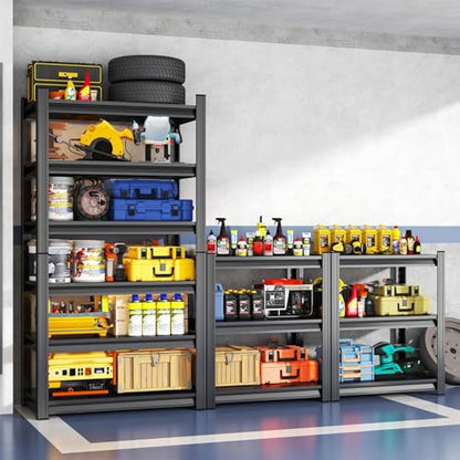 16" D Metal Garage Shelving, 45" W Standing Heavy Duty Storage Shelves, 4 Tier Adjustable Steel Storage Racks for Basement, Industrial, Shop, Pantry, Warehouse, Kitchen, Black - size: 4 Tier 45.3" W x 15.8" D x 54.3" H