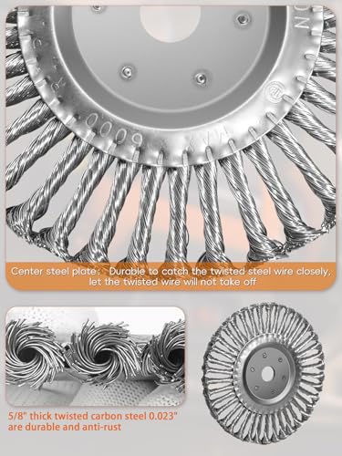 8in Bench Wire Wheel Brush | Knotted Steel Wire 0.023" with 5/8" 7/8" Arbors for Bench Grinder Twisted Carbon Steel Wheel - 2pcs - style: 8in 2pcs