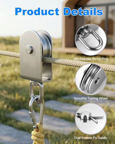 Rocaris M100 Lifting Single Pulley Roller Loading 3300Ibs - size: M100-1pc