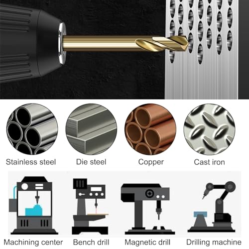 Cobalt Drill Bit 9/64 Inch (10Pcs), M35 Jobber Length Twist Drill Bits Double Ended, Stubby Body HSS Drill Bits for Metal, Stainless Steel, Cast Iron, Plastic and Wood 3.5mm/0.137" - size: 3.5mm/0.137"