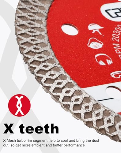Casaverde 2 Pcs/Lot 75mm Ceramic Tile Cutting Blade,3" x Arbor 3/8" Diamond Blade for Ceramic,Hard Porcelain,Glazed Tiles,Granite，Marble - size: 75mm - X Mesh