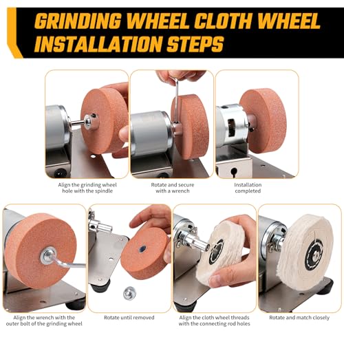 Mini Bench Grinder 3 Wheels, Benchtop Polisher Buffer for Jewelry