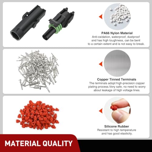 Nilight 60PCS 10 Kits 1 Pin Waterproof Automotive Electrical Connector Kit - size: 1Pin Spark Plug Connector 60PCS