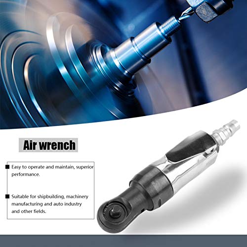 Mini Air Powered Ratchet Wrench, Drive Straight Shank Pneumatic Air Ratchet Wrench Professional Tool(3/8")