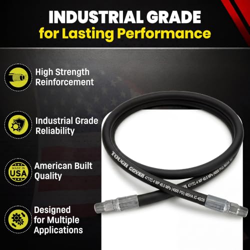 Chenango Supply 1/4" Hydraulic Hose Assembly – 2-Wire Reinforced, Male NPT × Male NPT, 4000 PSI Working Pressure – Assembled in USA – (1/4" × 4') - size: 1/4" x 4'