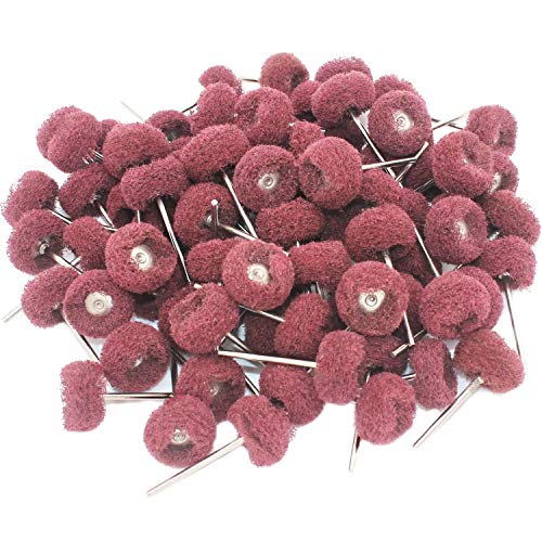Fine Abrasive Wheel Brush Polishing Buffing Wheels Sanding Rust Remove Rotary Tools Accessories 2.35 MM Mandrel 80 Pieces - size: 2.35 millimeters