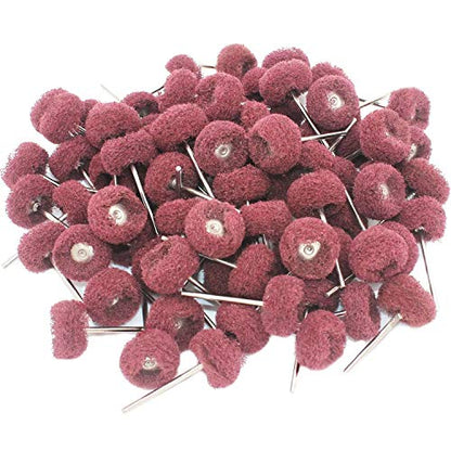 Fine Abrasive Wheel Brush Polishing Buffing Wheels Sanding Rust Remove Rotary Tools Accessories 2.35 MM Mandrel 80 Pieces - size: 2.35 millimeters
