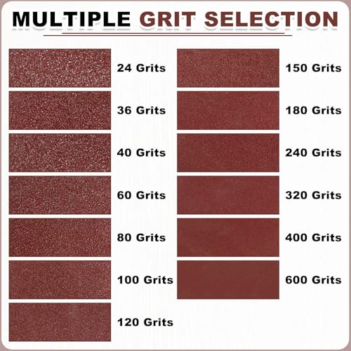 HARFINGTON 3 x 18 Inch Sanding Belts, 12 Pcs 80 Grits Aluminum Oxide Abrasive Belt Sander File Belt for Woodworking, Metal Polishing, Knife Sharpener - size: 3 x 18 Inch(80 Grit)