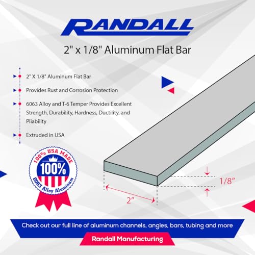 92" Long Aluminum Flat Bar – 6063-T6 Alloy – Solid Metal Strip for Framing, Trim, DIY, and Fabrication Projects (Anodized, 2" Wide x 1/8" Thick) - color: Anodized, size: 2" Wide x 1/8" Thick