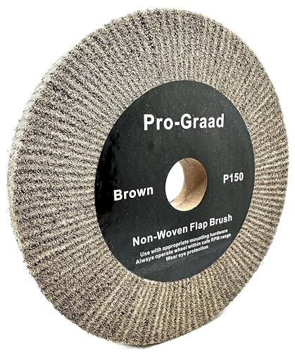 Cut & Polish Flap Brush Wheel 8" x 1", P150 Brown, 1 Pack - style: 8" x 1" x 1-1/4" Brown