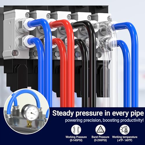 4mm OD 2.5mm ID Blue Polyurethane PU Pneumatic Air Hose Tubing 98.4 Feet/30Meter Air Brake Line Tubing Compressed Accessories - color: Blue, size: 4MM OD/98.4 Feet