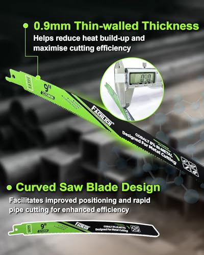 Metal Cutting Reciprocating Saw Blades 9 Inch 14TPI for Metal Steel Sabre Saw Blades 5 Pack - size: 5 Pack 9"