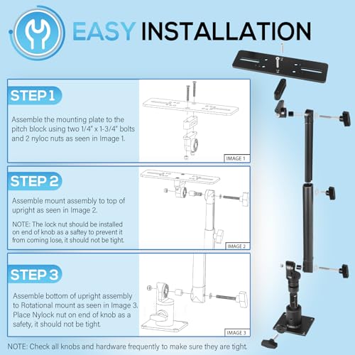Universal Marine Monitor Mount 350° Swivel 18"–24" Adjustable Height Black - color: Black