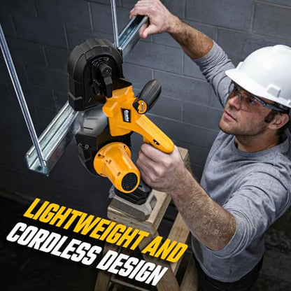 2-1/2" Cordless Band Saw Compatible with Dewalt 20V Battery (Tool Only) - color: Yellow