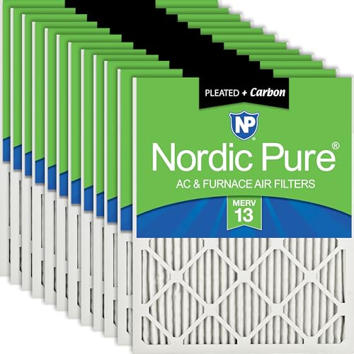 Nordic Pure 20x24x1 Pleated MERV 13 Plus Carbon Air Filters 12 Pack - style: MERV 13 + Carbon