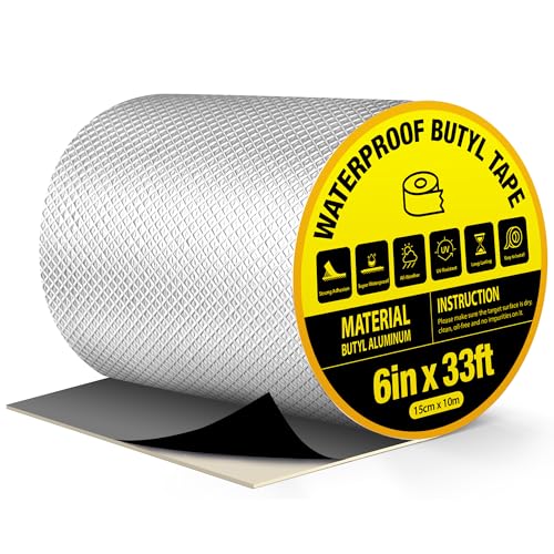 Super Waterproof Butyl Tape 6" W x 33 ft L RV Roof Repair Tape - size: 6 in x 33 ft (W x L)