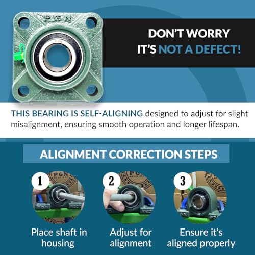 PGN UCF205-16 (2 Pack) Square Flange Bearing 1" Bore - size: 2, style: UCF205-16