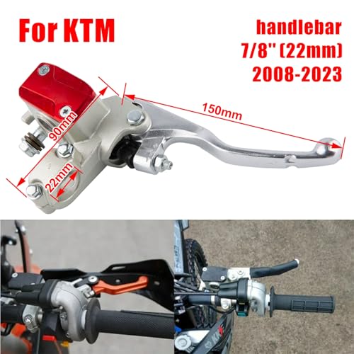 22mm 7/8'' Motocross Right Brake Master Cylinder Clutch Pump Brake Lever for SX SX-F EXC-F EXC XC XC-W XC-F TPI 6Days 125-530 2008-2023 (Red) - color: Red