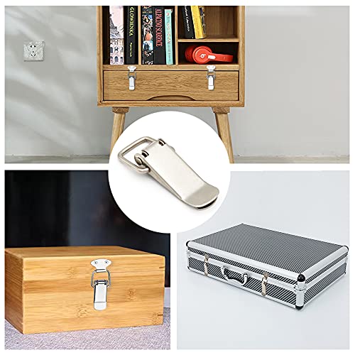 4Pack Spring Loaded Toggle Latch for Cabinet, Wooden Case, Box, Chest - color: Silver