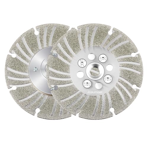 Angle Grinder Diamond Cutting Wheel - electroplated Diamond Blade for Metal, Steel, Concrete, Stone, Tile - 4 1/2, 5, 6 inch Wet/Dry Grinding Wheel (with Flange, 4) - color: With flange, size: 4