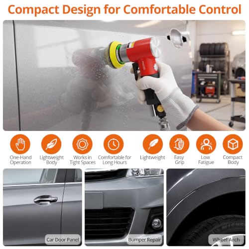 Proster Random Orbital Air Sander 1/2/3Inch Mini Pneumatic Sander Kit