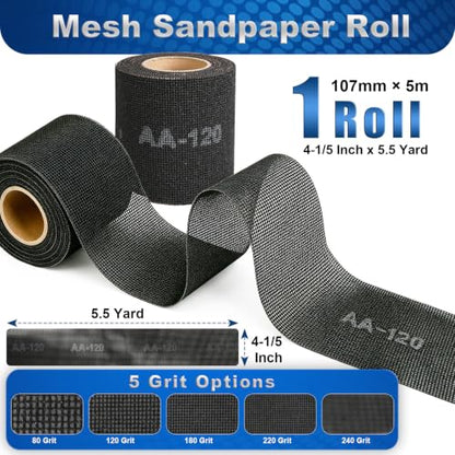 4-1/5" x 5.5 Yard 80 Grit Emery Cloth Roll for Hand and Pole Sander