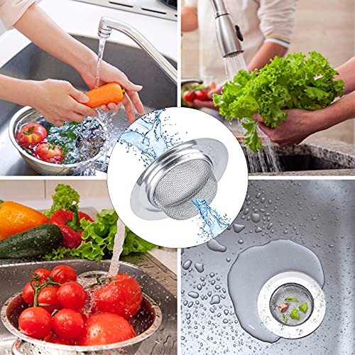2Pcs Kitchen Sink Strainer, Stainless Steel Mesh Sink Drain Cover, Large Wide Rim 4.5" Diameter Sink Drain Strainer Basket Catcher - style: 4.5" Fine Mesh