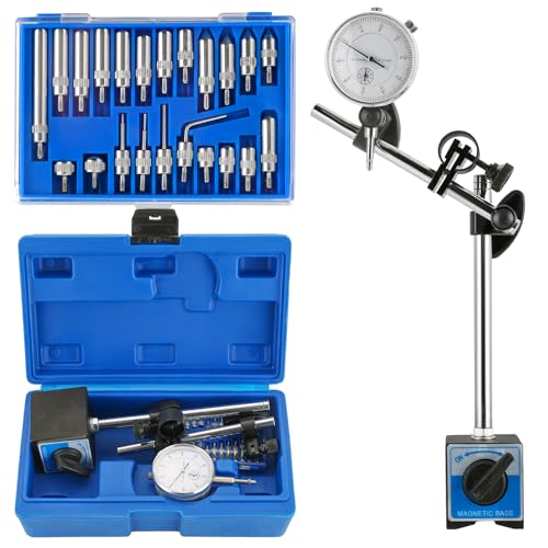 DASBET Dial Indicator with Magnetic Base Holder 0-10mm Measuring Range
