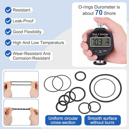 uxcell 2Pcs AS-433 Nitrile Rubber O-Rings 5-1/2" ID 6" OD 1/4" W Black - size: 5-1/2" ID 6" OD 1/4" Width