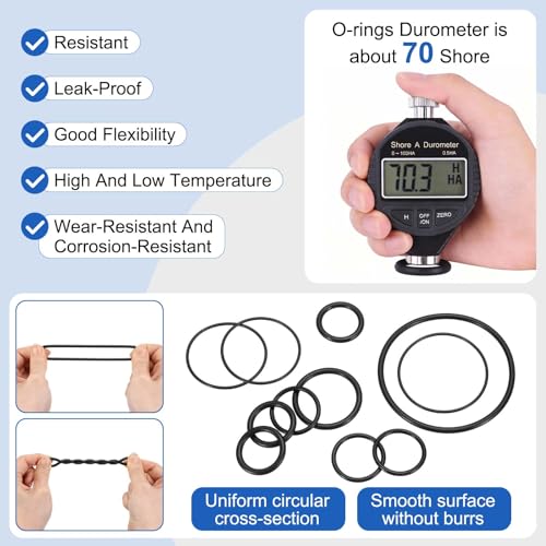 uxcell 2Pcs AS-434 Nitrile Rubber O-Rings 5-5/8" ID 6-1/8" OD 1/4" W Black - size: 5-5/8" ID 6-1/8" OD 1/4" Width