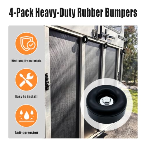 Trailer Ramp Door Rubber Bumpers 2.5" Round Rubber Bump Stops 4-Pack