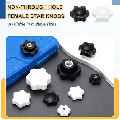 HARFINGTON Star Knob M10 Female Thread 38mm Head Brass Insert White 3pcs - color: White, size: M10 x 38mm