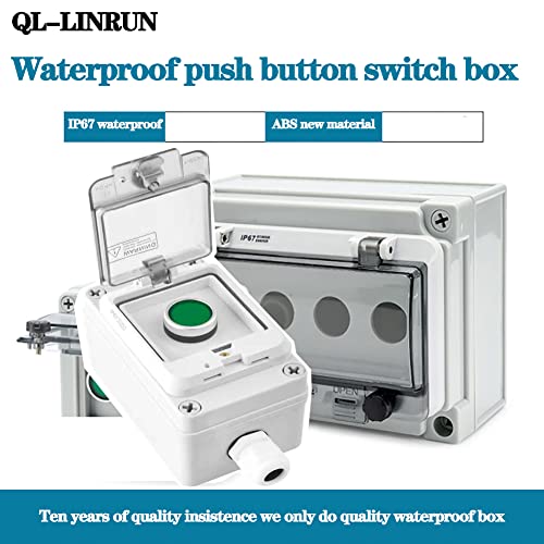 Green Start Push Button Station Box 22mm IP65 Cover for Industrial Control - color: Green instantaneous switch box