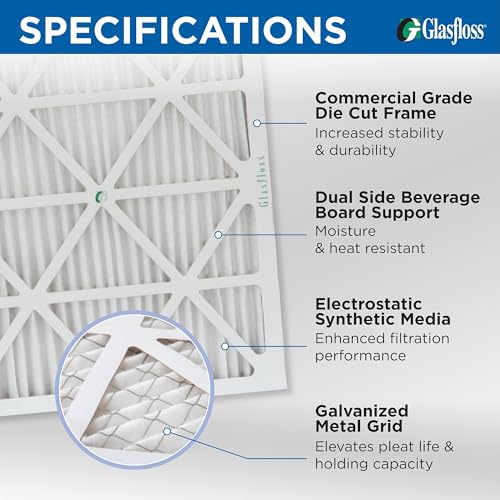 Glasfloss ZL 10x12x1 MERV 10 Pleated AC Furnace Air Filters. 6 Pack - style: 10x12x1