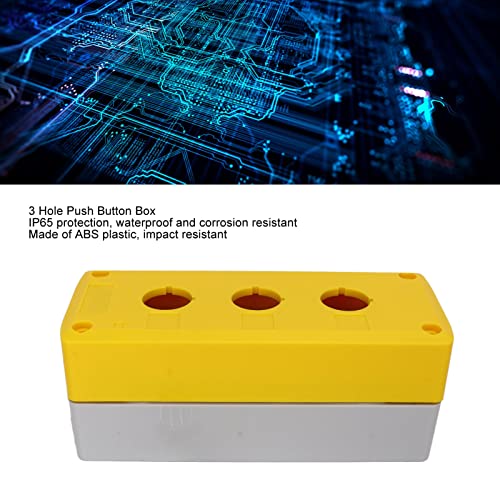 3 Holes 22mm Push Button Box,IP65 Waterproof Switch Control Station Box,Single Push Button Switch Control Enclosure Case for Power Equipments