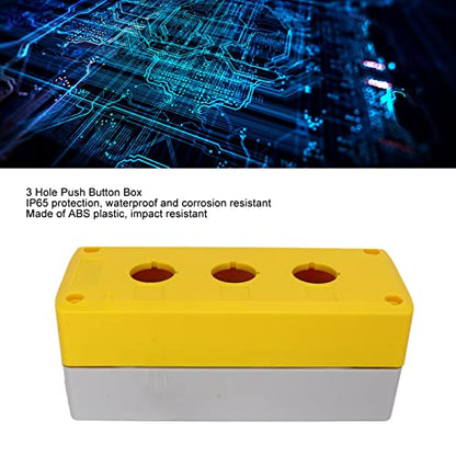 3 Holes 22mm Push Button Box,IP65 Waterproof Switch Control Station Box,Single Push Button Switch Control Enclosure Case for Power Equipments