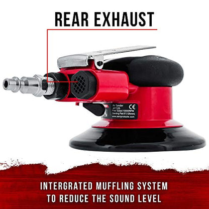 TCP Global Heavy Duty 5" Dual-Action Random Orbit Air Palm Sander - size: 5" Sander