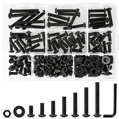 1/4 20 Bolt and Nuts Button Head Hex Socket Cap Screws, 219Pcs - size: C. 1/4-20